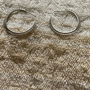 Elegant Silver tone Hoop Earrings